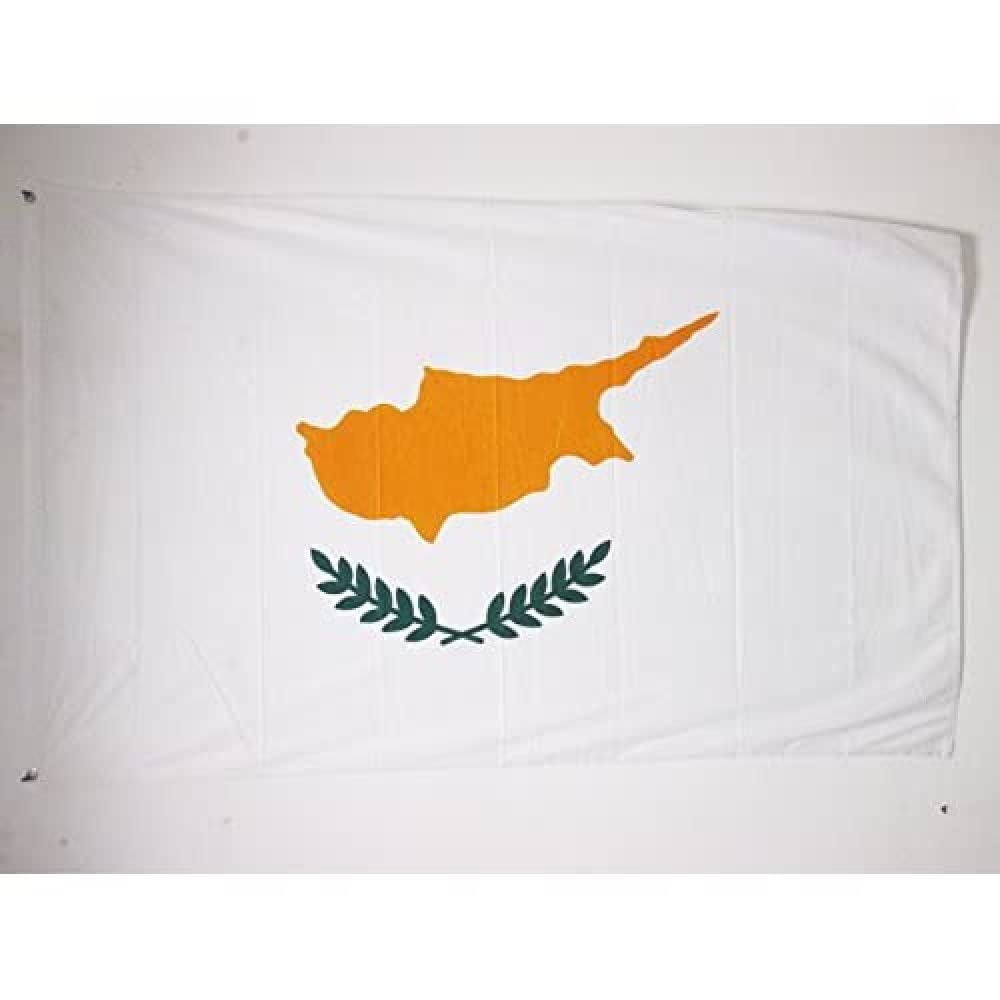 AZ FLAG - Cyprus Flag - 3x5 Ft - For Outdoor - Cypriot Banner Knitted Polyester with Two Plastic Rings - Fade Resistant - Vivid Colors - 3' x 5' Feet - 150x90 Cm