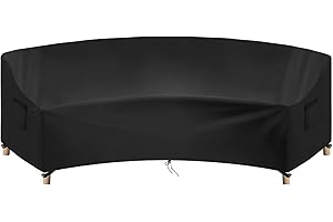 Guisong Curved Patio Furniture Cover for Outdoor Sectional Sofa, Waterproof Curved Outdoor Furniture Cover, Heavy Duty Patio Sectional Couch/Sofa Cover-122" L(Back)/84" L(Front) x 37" D x 38" H