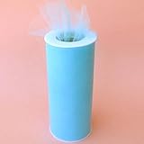 Gifts International Tulle Fabric Spool/Roll 6-Inch X 25 yards (75-Feet), Lt Blue (18)