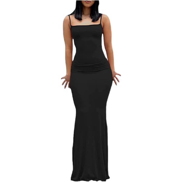Amazon.com: Popilush Maxi Dresses for Women Deep V Neck Shapewear Lace  Satin high Slit Bodycon Cocktail Dress Party Going Out Black : Clothing,  Shoes & Jewelry