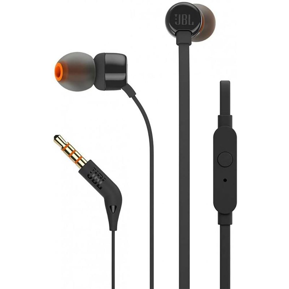 JBL T160 in-Ear Headphones with Mic (Black)