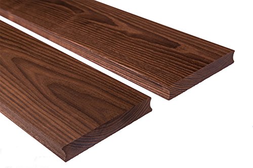 Muster Terrassendielen Thermoholz Esche Sichtseite gebürstet, 20 x 112 mm (8,90 € / lfm)