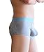 sandbank Men's Sexy Lingerie Bulge Pouch Open Crotchless Boxer Briefs Underwear (US M, Grey)