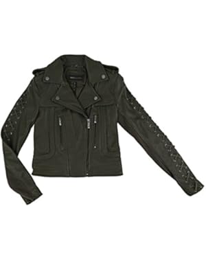 BCBG Max Azria Isa Olive Green Leather Jacket