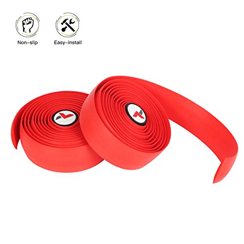 Bicycle Handlebar Tape Gel Bar Tape Wrap for Road Bikes and Cycling (Red)