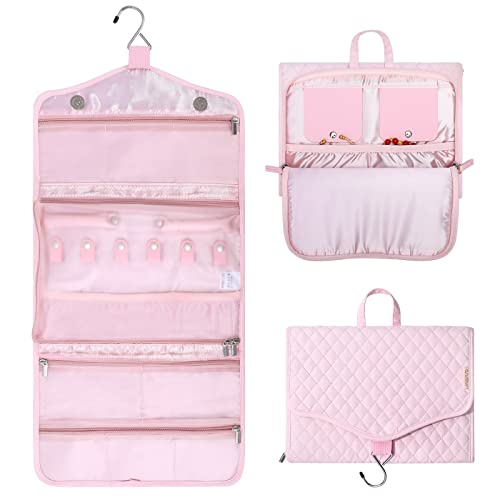 MOSISO Hanging Travel Jewelry Organizer Case, Foldable Portable Jewelry
