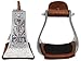 Challenger Tack Horse Saddle Western Riding Engraved Aluminum Stirrups 4.5″ Wide Tread 51157thumb 1