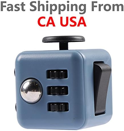 Fun 6 Sided Fidget Cube Anti-irritability Dice Anxiety Attention Stress Relief Xmas Children and Adults Toy (Dark Gray)