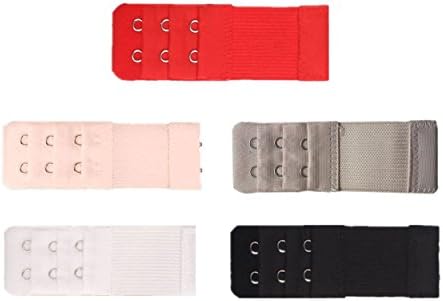 HKDK 5pcs Women Bra Extender Bra Strap Extension 2 hooks 3 Rows with Elastic Band