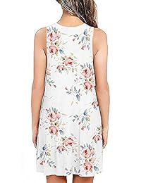 Semir - Vestido de mujer bohemio con estampado floral y bolsillo