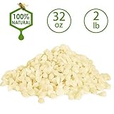 YIIA White Beeswax Pellets 2 lb (32 oz) Pure, Natural, Cosmetic Grade Beeswax Pastilles