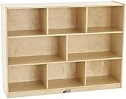 ECR4Kids-ELR-0421 Birch 8-Section School Classroom Storage Cabinet with Casters, Natural, 36&qu
