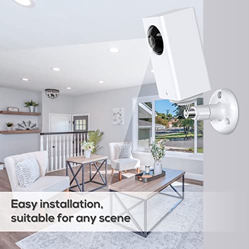 FastSnail Wall Mount Compatible with Wyze Cam Pan V3 & Wyze Cam V3/Wyze Cam Outdoor, 360 Degree Swivel Adjustable Indoor Outdoor Mount Bracket for Wyze Cam and Other Camera with Same Interface 2 Pack