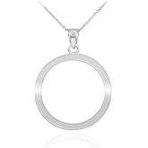 Claddagh Gold 925 Sterling Silver High Polish Circle of Life Pendant Karma Necklace