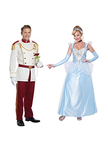 Prince Charming Men Costume and Cinderella Women Costume