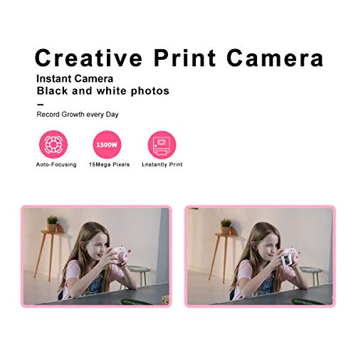Instant Print Camera for Kids Camera Toys with WiFi + Printer Paper + Color Brush + Painting Book,Carrying Case,Assorted Frames - Thumbnail 7