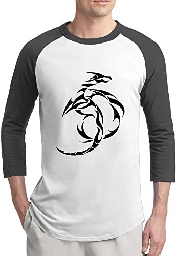 Men Comfortable Hot Sale Dragon 3/4 Sleeve Baseball Shirts