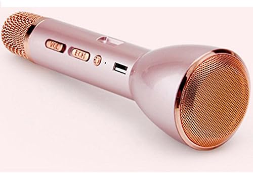 MXtechnic Wireless Microphone, Bluetooth Speaker Karaoke 18650 Battery Powered, Handheld Cellphone Mic,Power bank, for iPhone Samsung Android IOS Pc Computer Music Singing (rose gold color)