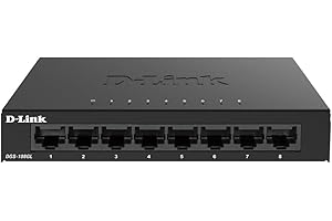 D-Link 8 Port Gigabit Ethernet Unmanaged Metal Desktop Switch, Plug and play, QoS, Cable Diagnostics, Fanless Quiet Operation