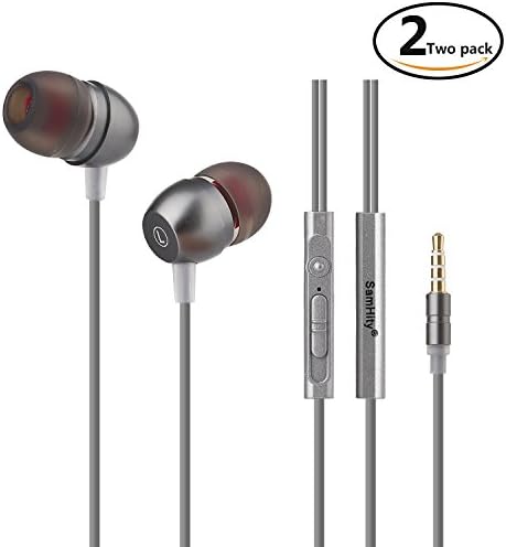 SamHity RDL 3.0 Earbuds | Wood In-ear Noise-isolating Headphones with Mic &amp; Volume Control (Black Night &amp; Hazy Gray)2 Pack
