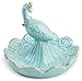 Monarch Housewares Peacock Ring Jewelry Holder - Aqua Blue and Gold Porcelain - Tray Trinket Coin Tidbit Dish – Great Gift Item