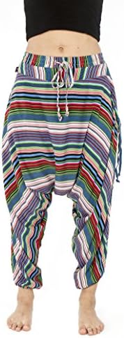 BUDDHA PANTS Harem Womens Drop Crotch Savannah Flair Stripes