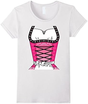 Women's Dirndl Dress Oktoberfest T-Shirt or Halloween Costume Medium White