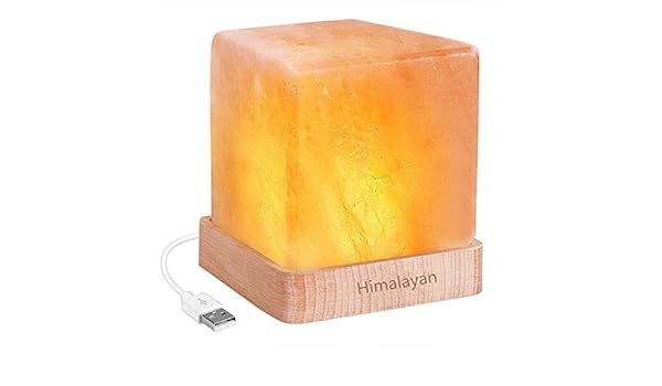 QJIN Luz de Noche LED USB Recargable lámpara de Sal del Himalaya ...