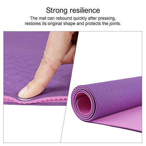 CSFLY Yoga Mat, Premium Non-Slip Exercise Mat with Carry Strap, Multi Purpose Eco Friendly Fitness Gym Mat for Yoga, Pilates, Floor Exercises, Sit-Ups, Stretching and Gymnastics 183 x 61 x 0.6CM Pink
