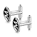 JIAYIQI M-Letter Round Crystal Gem Cufflinks for Men Business Shirt Fine Accessory