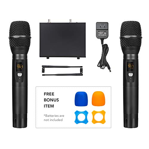 Wireless Microphone, VeGue Dual UHF Cordless Mic Set with Handheld Metal Mics, Interference-Free 300ft Long Operation, Ideal for Karaoke, Party, DJ, Church, Wedding, Class Use - Thumbnail 5