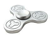 Mascoo LetsFunny Shine Hand Spinner Focus Toy for Kids & Adults Decompression to relieve ADHD Anxiety Tri-Spinner EDC Toy Spins Silver