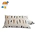 BuLuTu Cotton Feather Print Bed Pillowcases Set of 2 Queen White Pillow Covers Decorative Standard for Kids Adults Envelope Closure End-Premium,Ultra Soft,Hypoallergenic,Breathable (2 Pieces,20