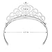 XiangGuanQianYing Princess Dress Up Crowns and Tiaras for Child from 3 Years Up Party Favors Blue Tiara Plastic Silver Tiara(10 Pack) (Sky Blue)