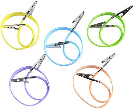 5PCS Kitchen Accessories Multifunction Flexible Autoclavable Napkin Clips, Towel Apron Bibs Chain, Lanyard Neck Strap for Elderly Adult Baby Dentist to Keep Napkin Securely Placed