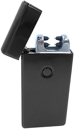DISIANI Dual Arc Creative Electronic USB Lighter - FASTER - STRONGER - SAFER - Rechargeable Wind-Proof &amp; Flameless, Cigarette Lighter, USB Cable, Gift Box (Ice Black)