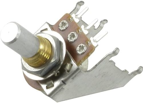 Potentiometer - 16mm, Snap-In, with Bracket, 25K Reverse Audio, Solid Shaft