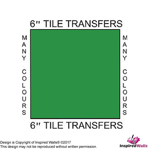 Tile Transfers Green Stickers 6″ Self Adhesive Pack of 50 Vinyl Decal
