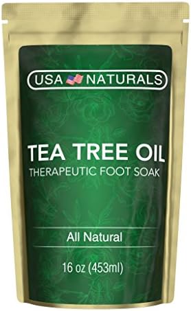 Tea Tree Oil Foot Soak with Epsom Salt - Deep Tissue Therapy for Sore, Cracked Feet - Helps Nail Issues & Athletes Foot - Eight Essential Oils and Salts for Healthy, Soft Feet