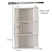 Household Essentials 311342 Hanging Closet Organizer | 3 Pocket Shelves | Natural Canvas