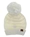 Hatsandscarf CC Exclusives Unisex Oversized Slouchy Beanie with Pom (Ivory)
