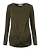 Coolmee Maternity Shirt Women's Casual T Shirts Twist Knotted Tops Blouse Tunic T-Shirts (S,knotOlive)