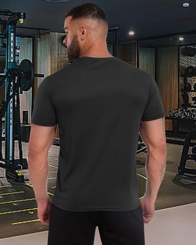 MEETWEE Men's Tank Top Short Sleeve T-Shirt for Men, Summer Sports for Gym Fitness Quick Drying Breathable Functional Training T-Shirt