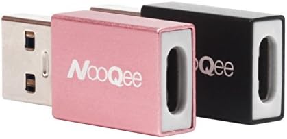 Type C to USB 3.0 Adapter 2-Pack, NooQee USB 3.0 (Type-A) Male to USB-C (Type-C)Female Converter Adapter For Tye-C Flash drive, USB-C to USB-C Cable and Type-C Devices Black/Rose Red