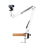 Desk Clamp Mount Suspension Boom Scissor Arm Tripod Stand Holder for Logitech Webcam C922 C930e C930 C920 C615-white
