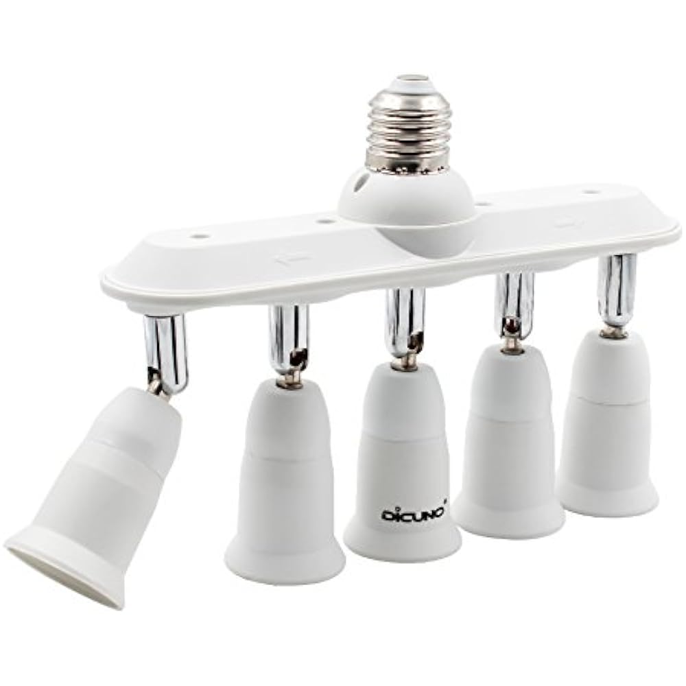 Light Socket Splitter Adapter, 5 In 1 E26 E27 Converter, Bulb Lamp