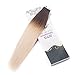 Rinboool Tape in Hair Extensions, Real Natural Remy Human Hair, Seamless Straight Pu Skin Weft, 14 Inch 40 Gram 20 Pieces, Ombre Medium Brown to 613 Blonde