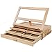 Wood Desk Table Easel - Handcrafted Beechwood Desktop Easel & Wooden Art Tabletop Box for Drawing, Painting, and Sketching with 3 Front Drawers for Supplies Storage