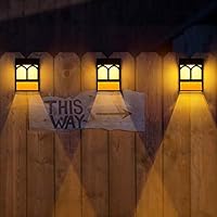 Solar Deck Lights, Led Outdoor Garden Decorative Wall Mount Fence Post Lighting, 6 Packs