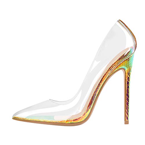 clear pumps heels